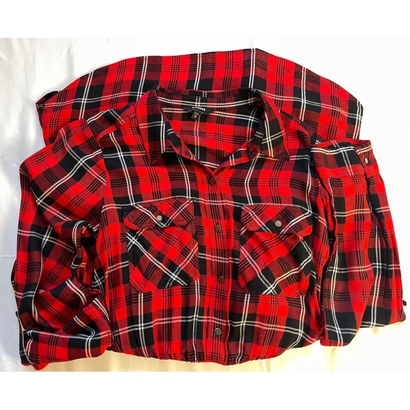 Express Plaid Flannel Belted Dress - Picture 8 of 11